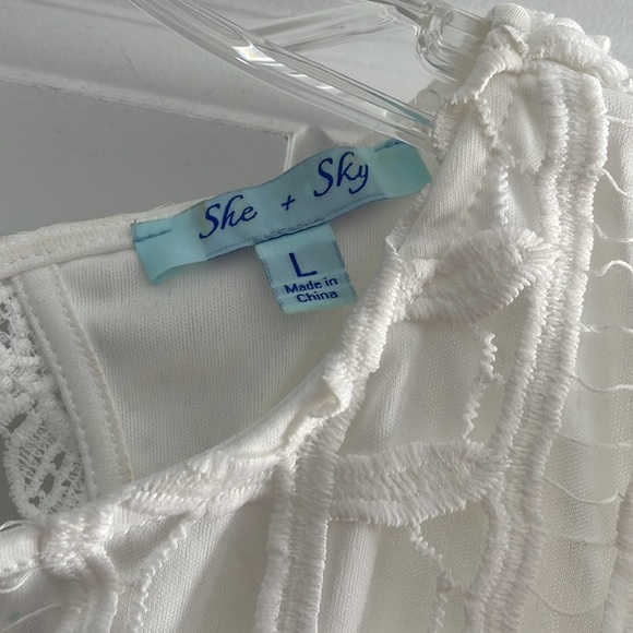 She + Sky white dress. Size L, fits more like M/L. - Picture 2 of 4